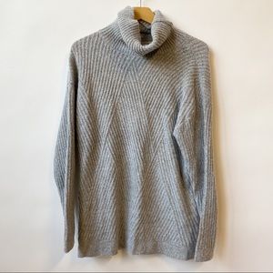 NWT It's Our Time Pullover Turtleneck Ribbed Sweater Gray Women's Size XS
